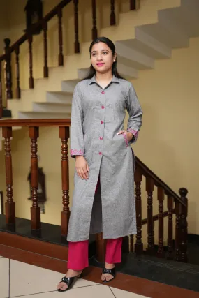 Cozy Charcoal Woollen Kurta