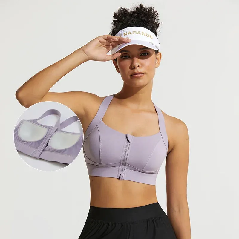 Cross Back Size Shockproof Gym Fitness Athletic Women With Fixed Pads Sports Bra