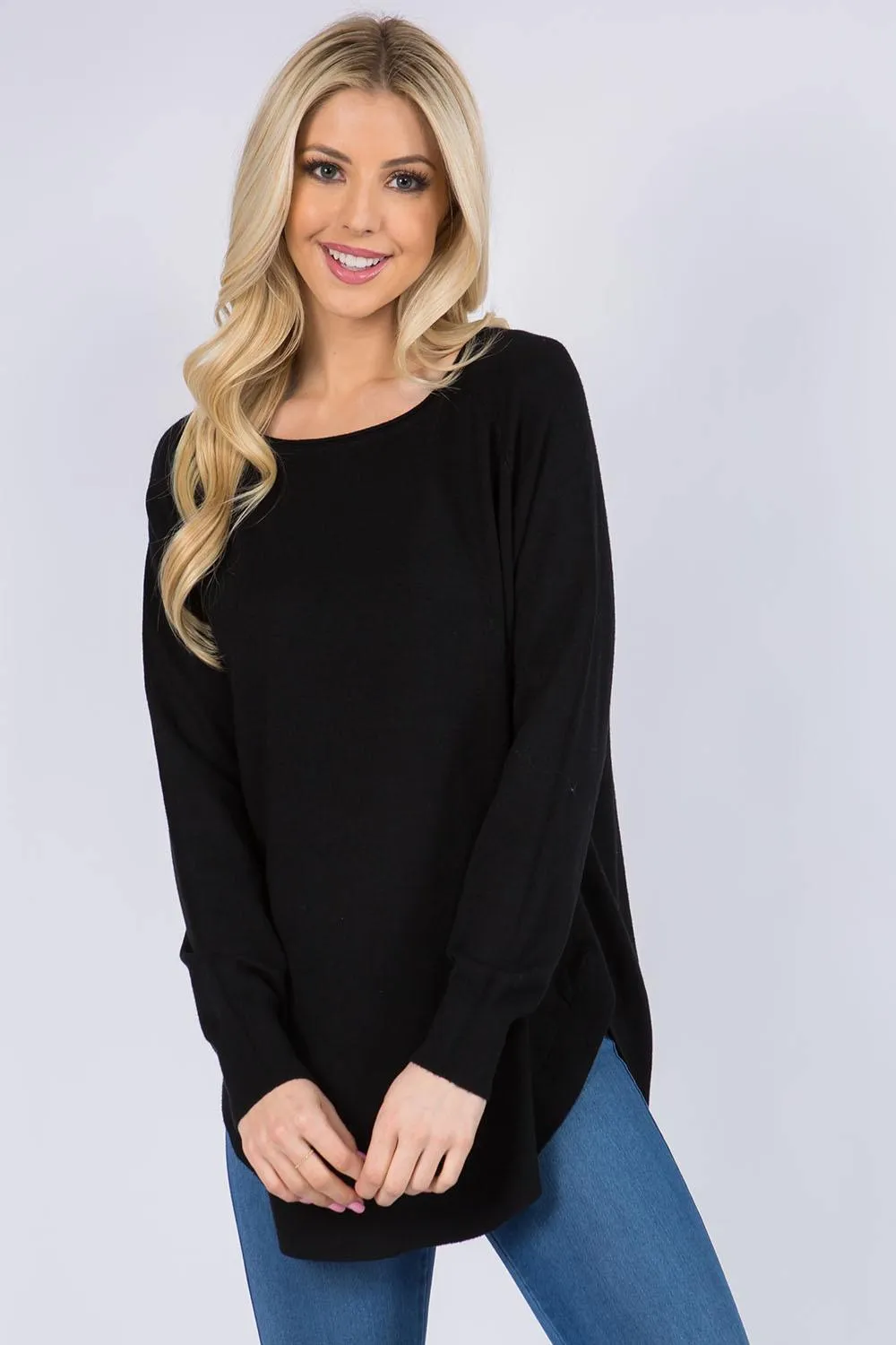 Curved Hem Sweater