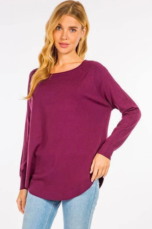 Curved Hem Sweater