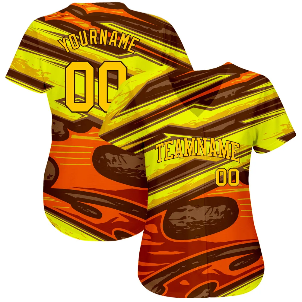 Custom 3D Pattern Design Abstract Pattern For Sport Team Authentic Baseball Jersey