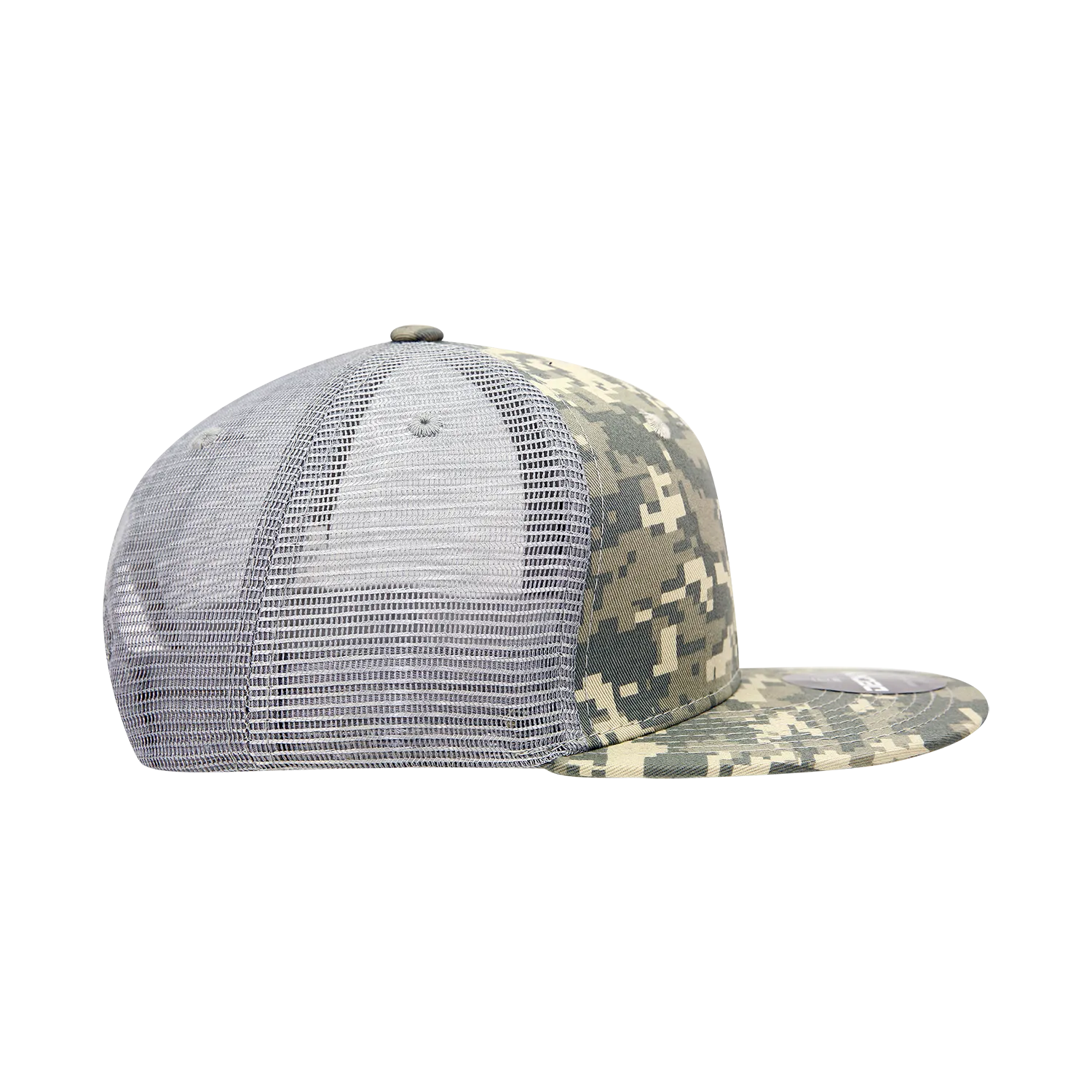 Decky 1055 Camo Flat Bill Trucker Hat, Camouflage 6 Panel Trucker Cap