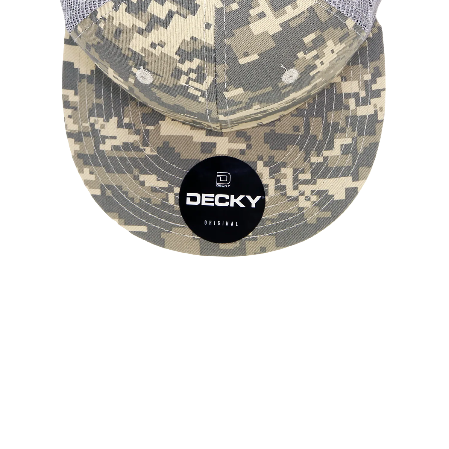 Decky 1055 Camo Flat Bill Trucker Hat, Camouflage 6 Panel Trucker Cap