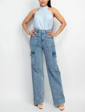 Denim Cargo Pants