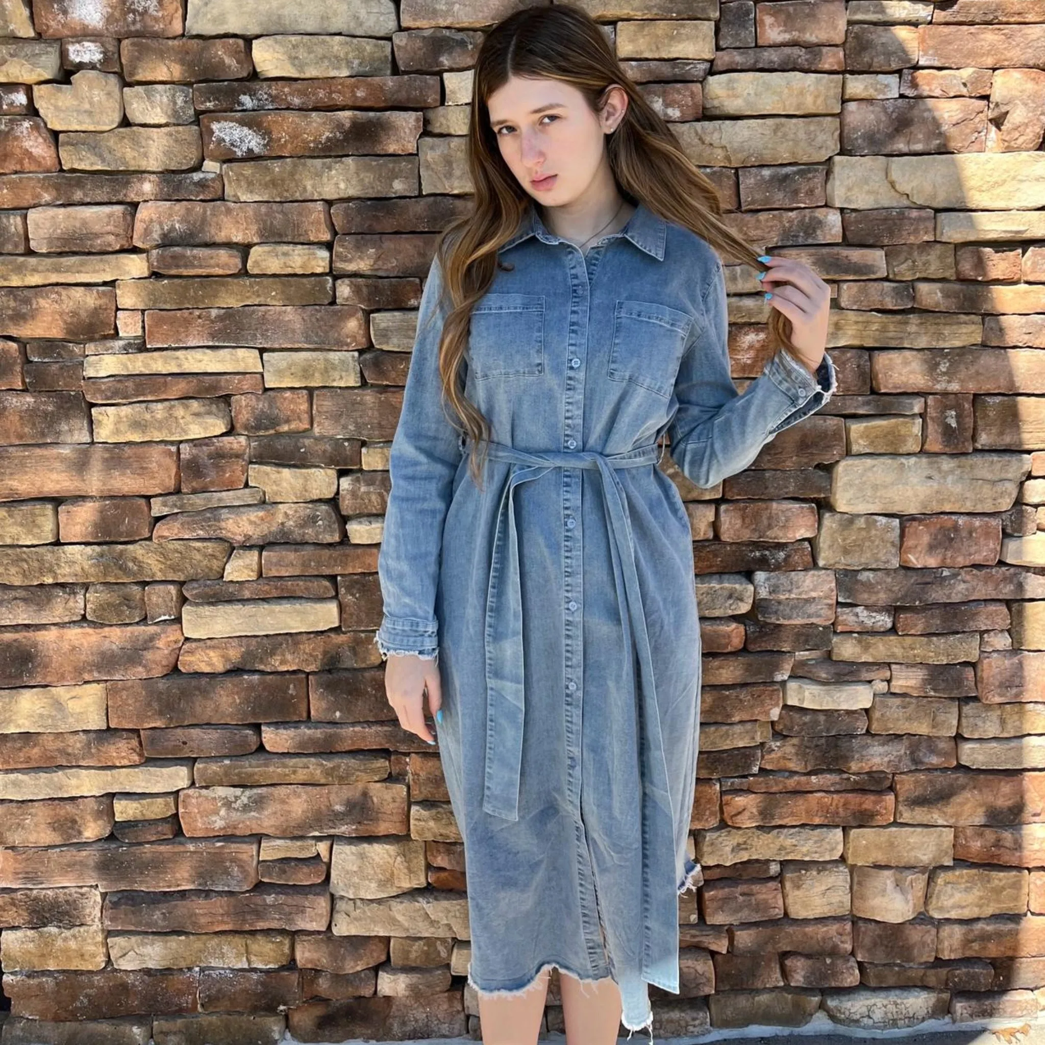 Denim Shirt Dress by Ivee