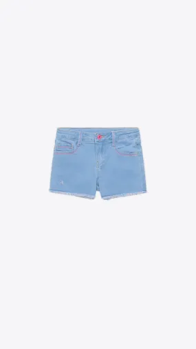 Denim Shorts w/Multicolored Effect