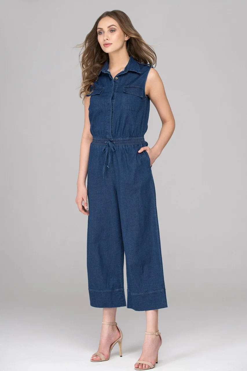 Denim Sleeveless Jumpsuit