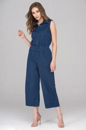 Denim Sleeveless Jumpsuit