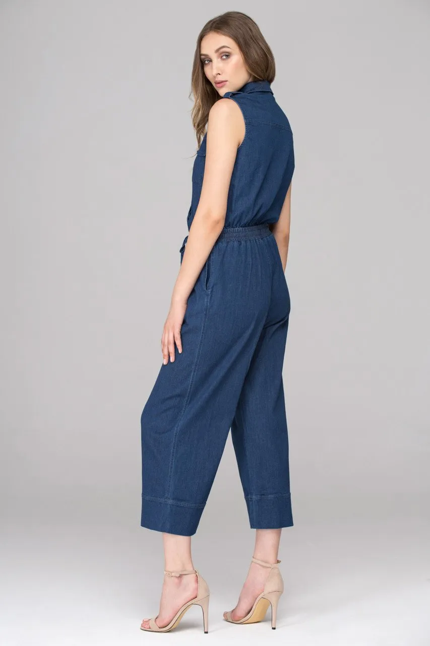 Denim Sleeveless Jumpsuit