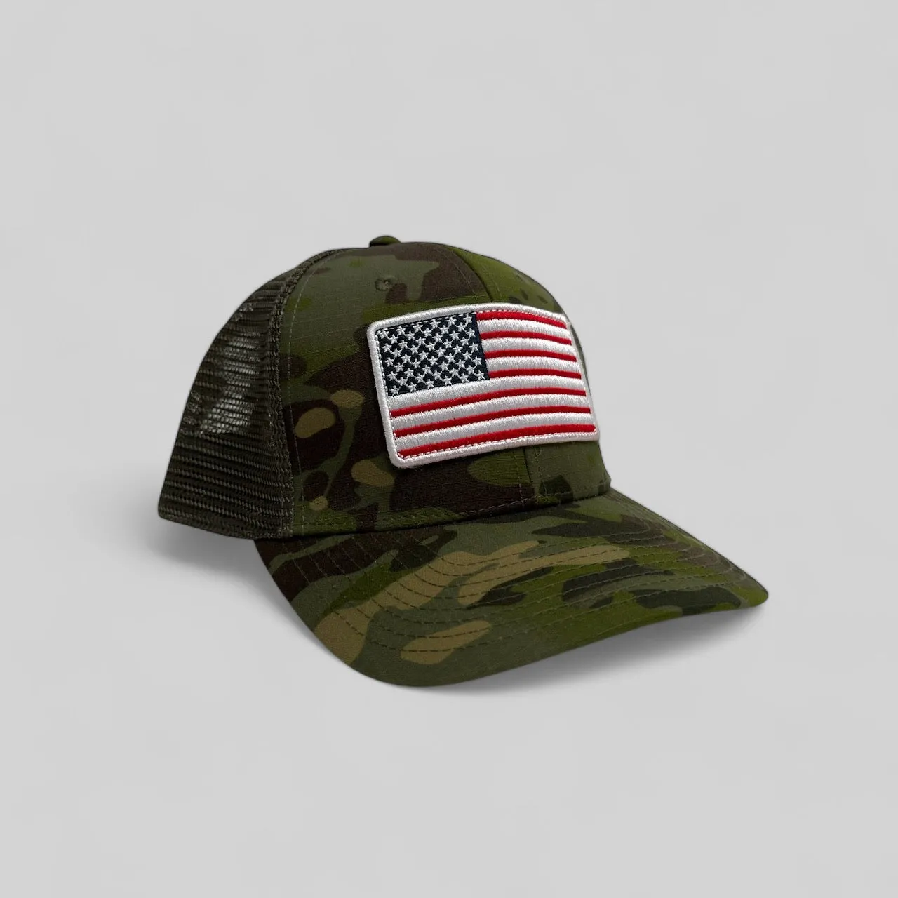 DEWALT Mens Mens Trucker Hat | OS (SnapBack) | Green Camouflage w/American Flag | NWT