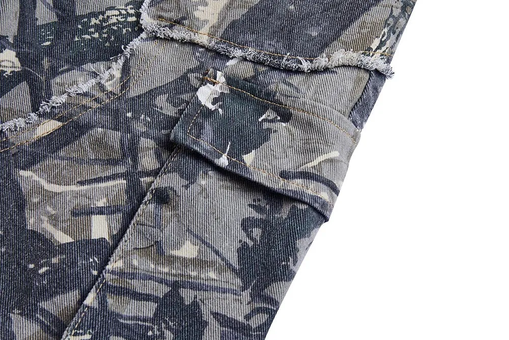 Distressed Patchwork | Camouflage Cargos