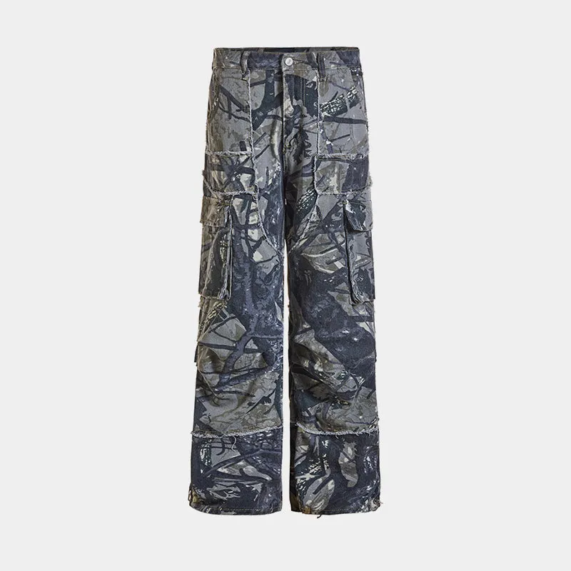 Distressed Patchwork | Camouflage Cargos