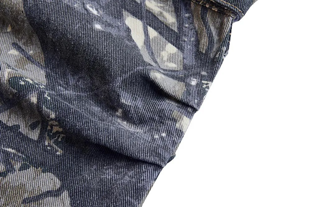 Distressed Patchwork | Camouflage Cargos