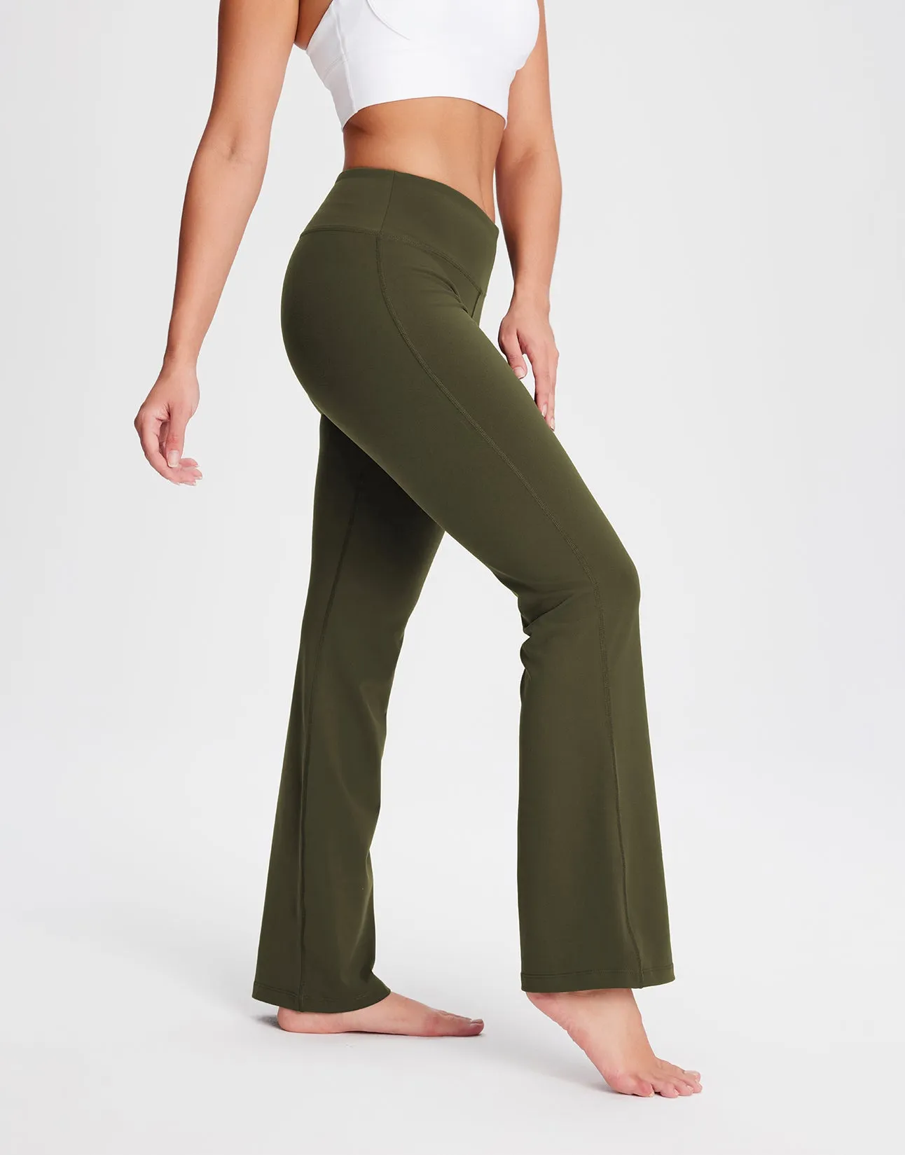 Essential Bootcut Yoga Pants (Dark Olive)