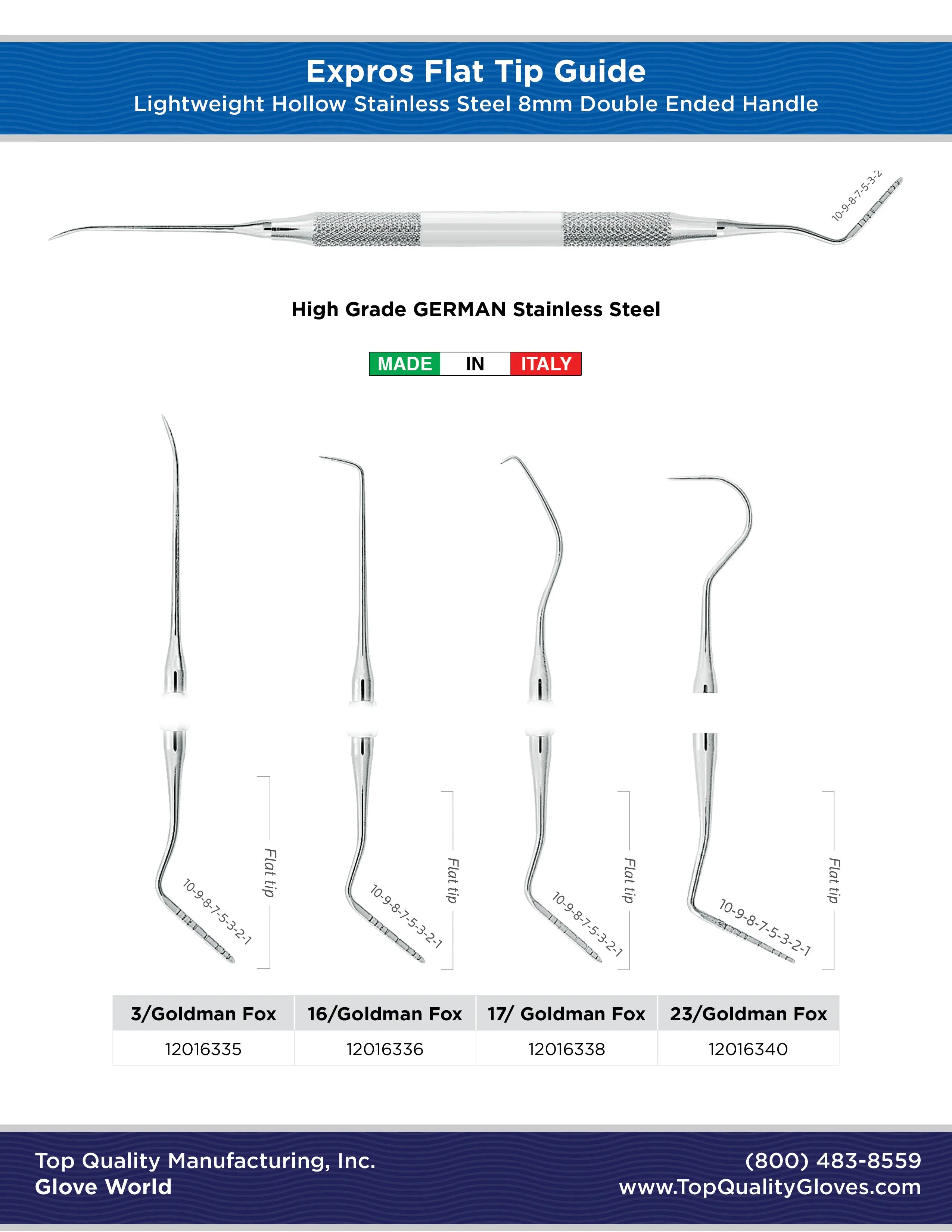 Expros - Flat Double Ended Lightweigth Hollow Handle