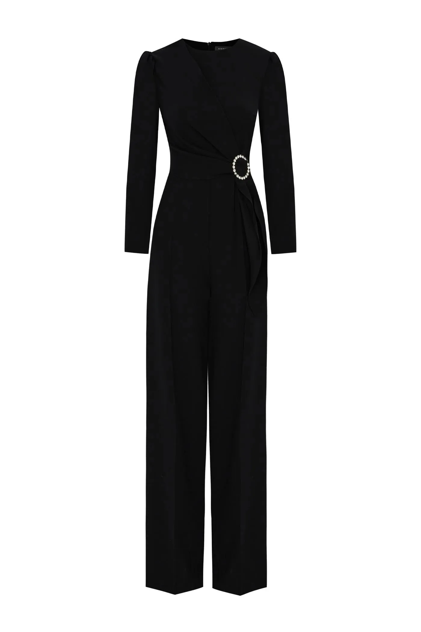 Exquise Anwen Black Scarf Waist Jumpsuit