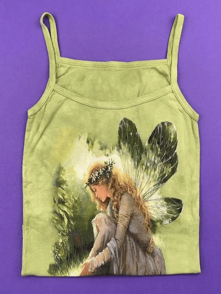 Fairy Cartoon Graceful Print Tee