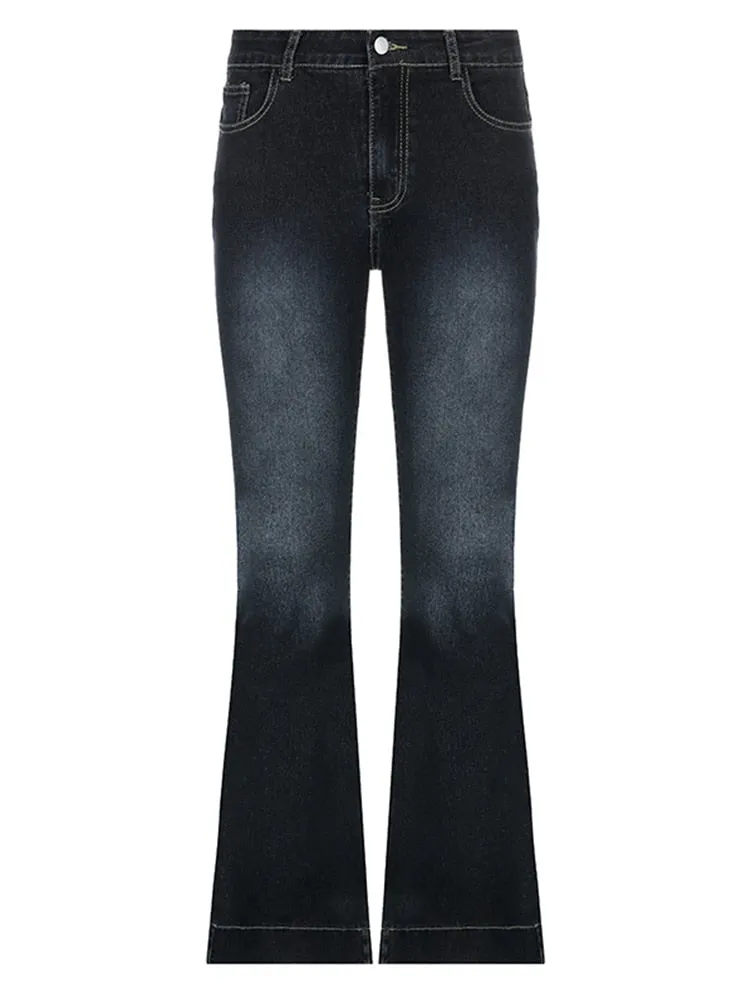 Flare Jeans Vintage Low Waisted Cute Trousers