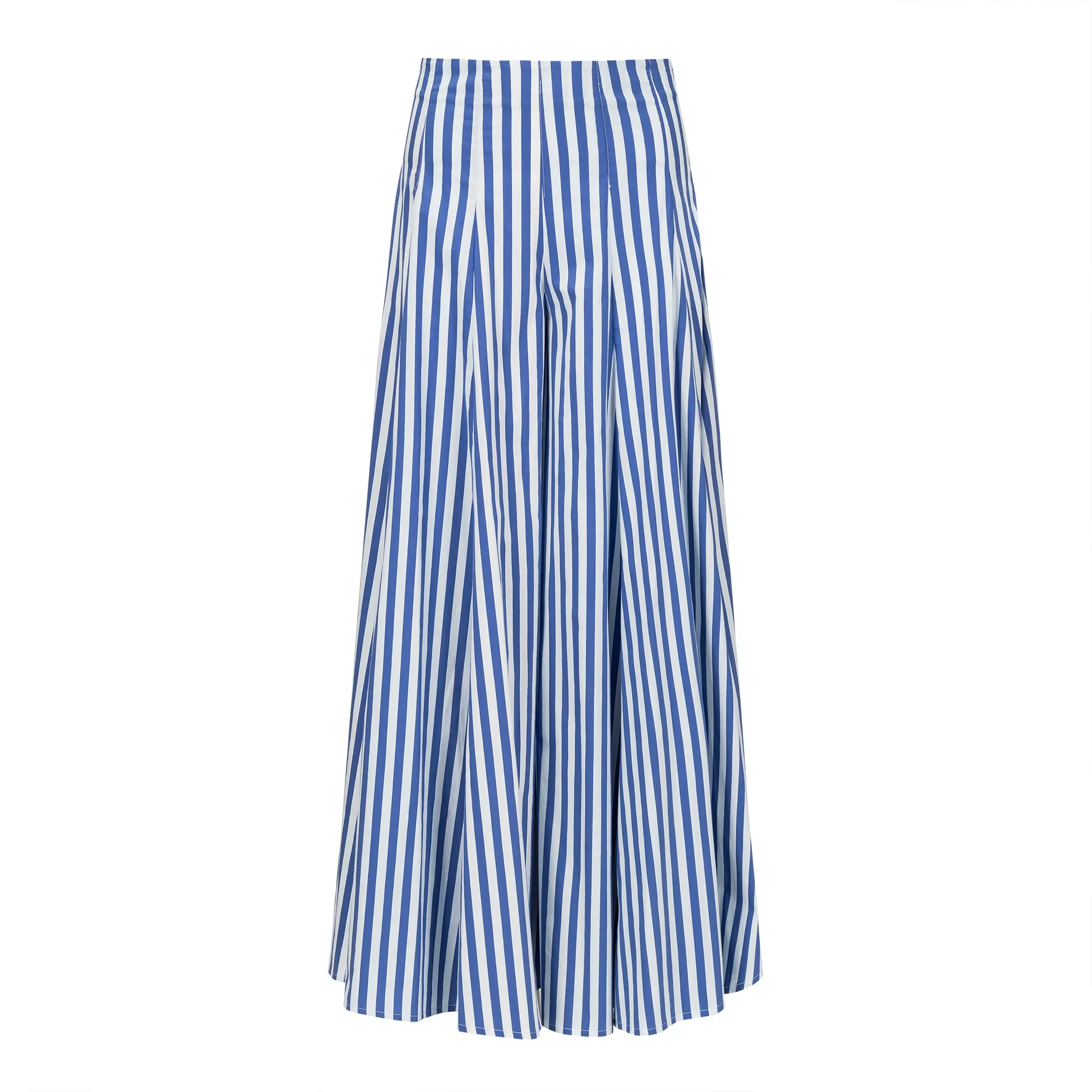 Full Length Wide Leg Pant - Blue   White Stripe