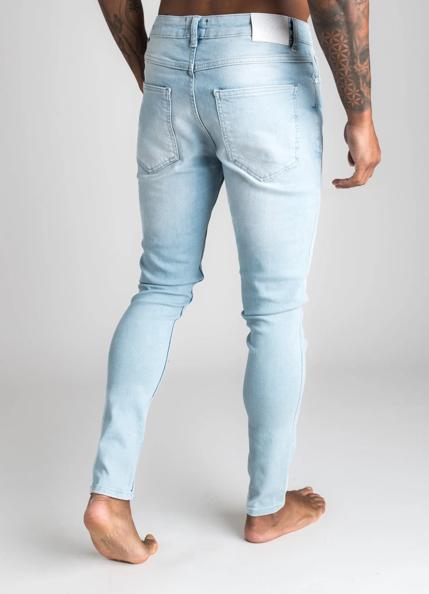 GK Denim Jayc Jeans Rip And Repair - Light Stone Wash