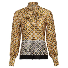 Gold and Black Silk Blouse