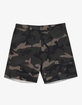 Green Camouflage Print Chino Shorts