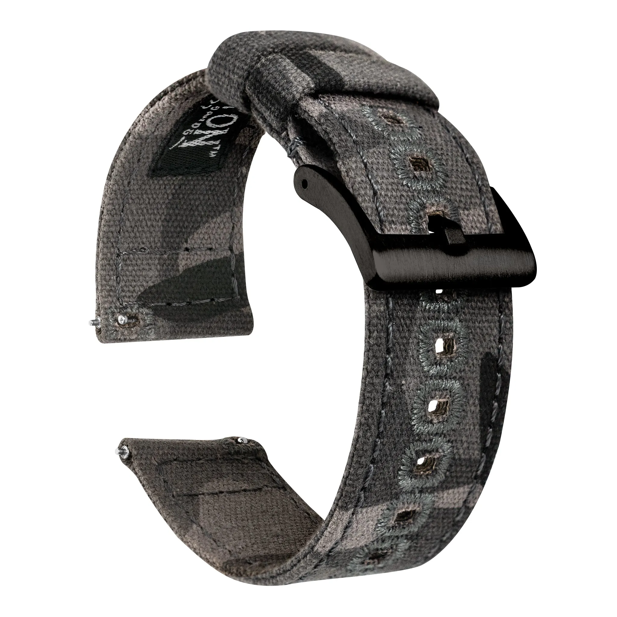 Grey Camouflage Crafted Canvas Watch Band - 20mm, 22mm, 24mm (SALE)