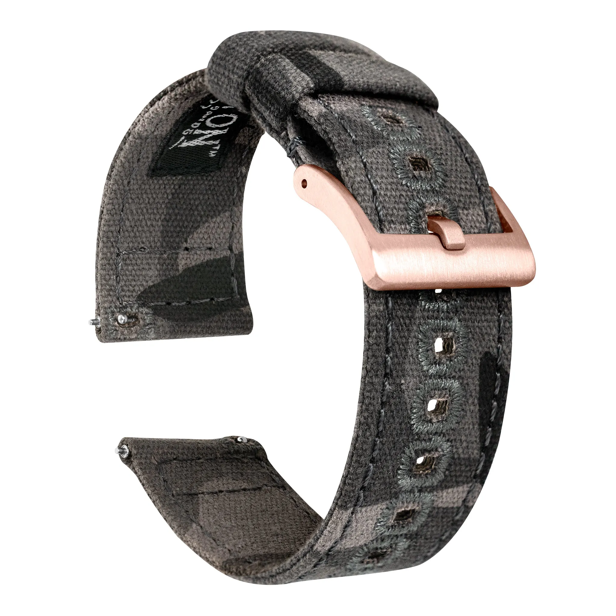 Grey Camouflage Crafted Canvas Watch Band - 20mm, 22mm, 24mm (SALE)