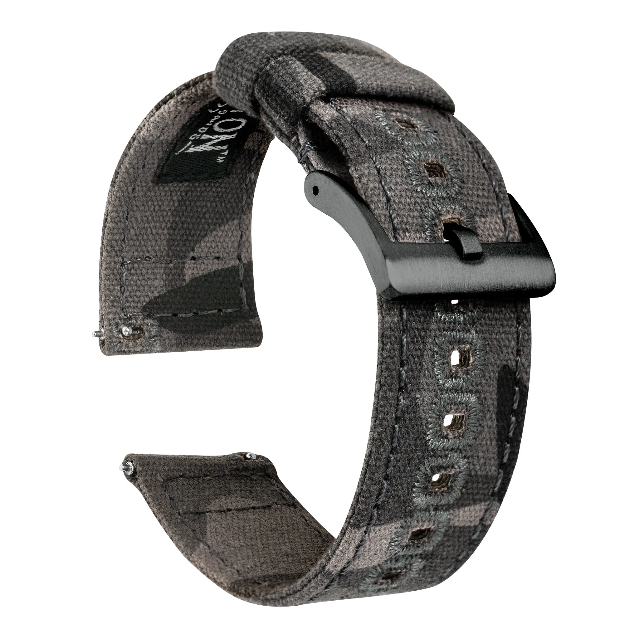 Grey Camouflage Crafted Canvas Watch Band - 20mm, 22mm, 24mm (SALE)