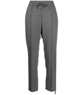 Grey Cotton Sweatpants With Laminated Band