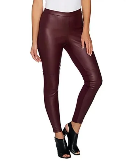 H by Halston Petite Faux Stretch Leather and Ponte Leggings, Petite 8