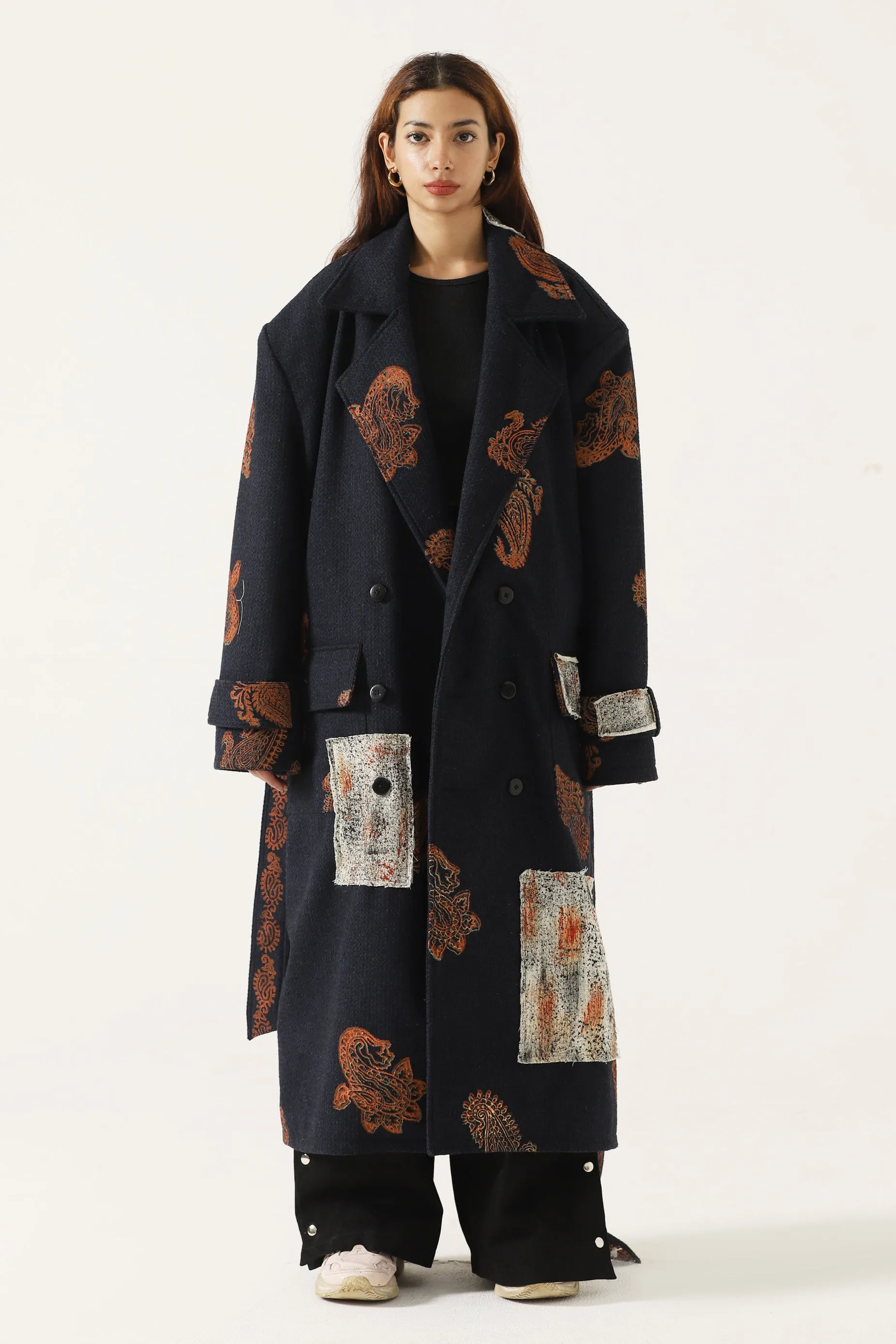 HAND BLCOK PRINT PATCHWORK LONG COAT