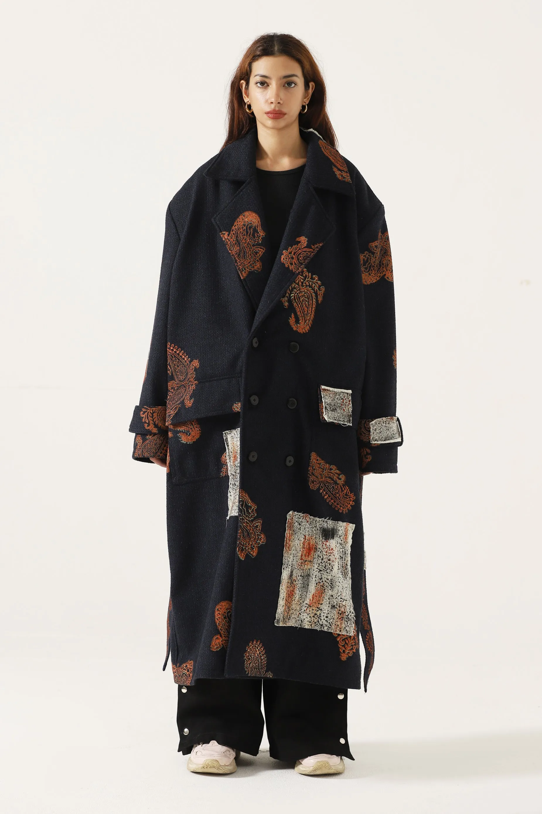 HAND BLCOK PRINT PATCHWORK LONG COAT