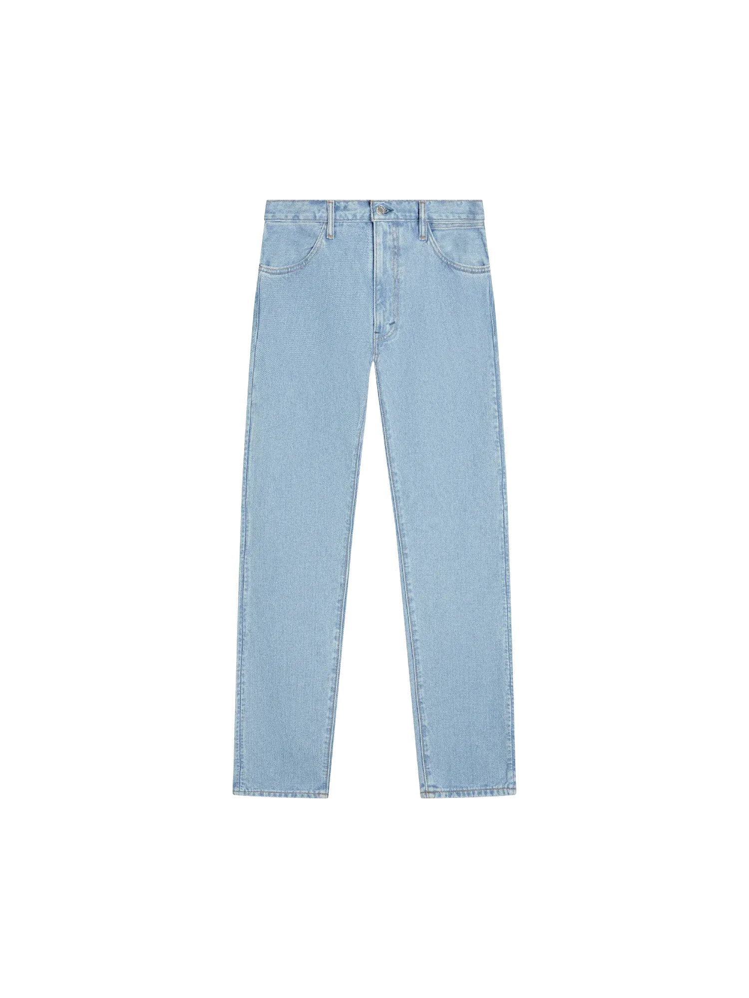 Hemp Denim Straight-Leg Jeans—light indigo wash