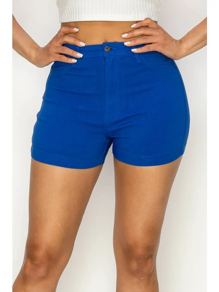 High Waisted Blue Color Denim Shorts