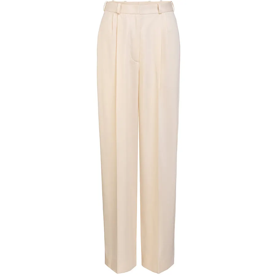 HIGH WAISTED TENCEL PANTS IN ECRU