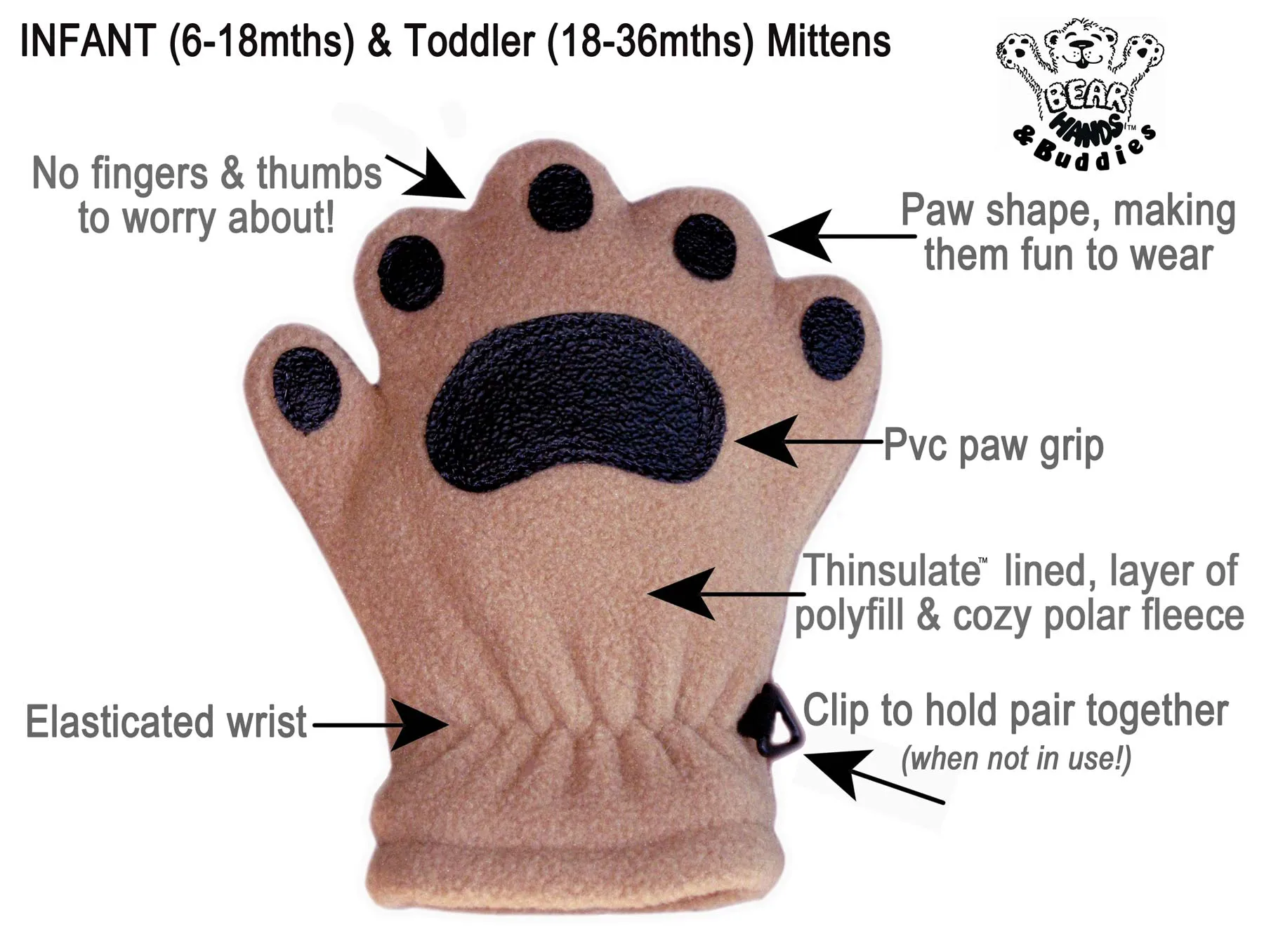 Infant & Toddler Camouflage Fleece Mittens