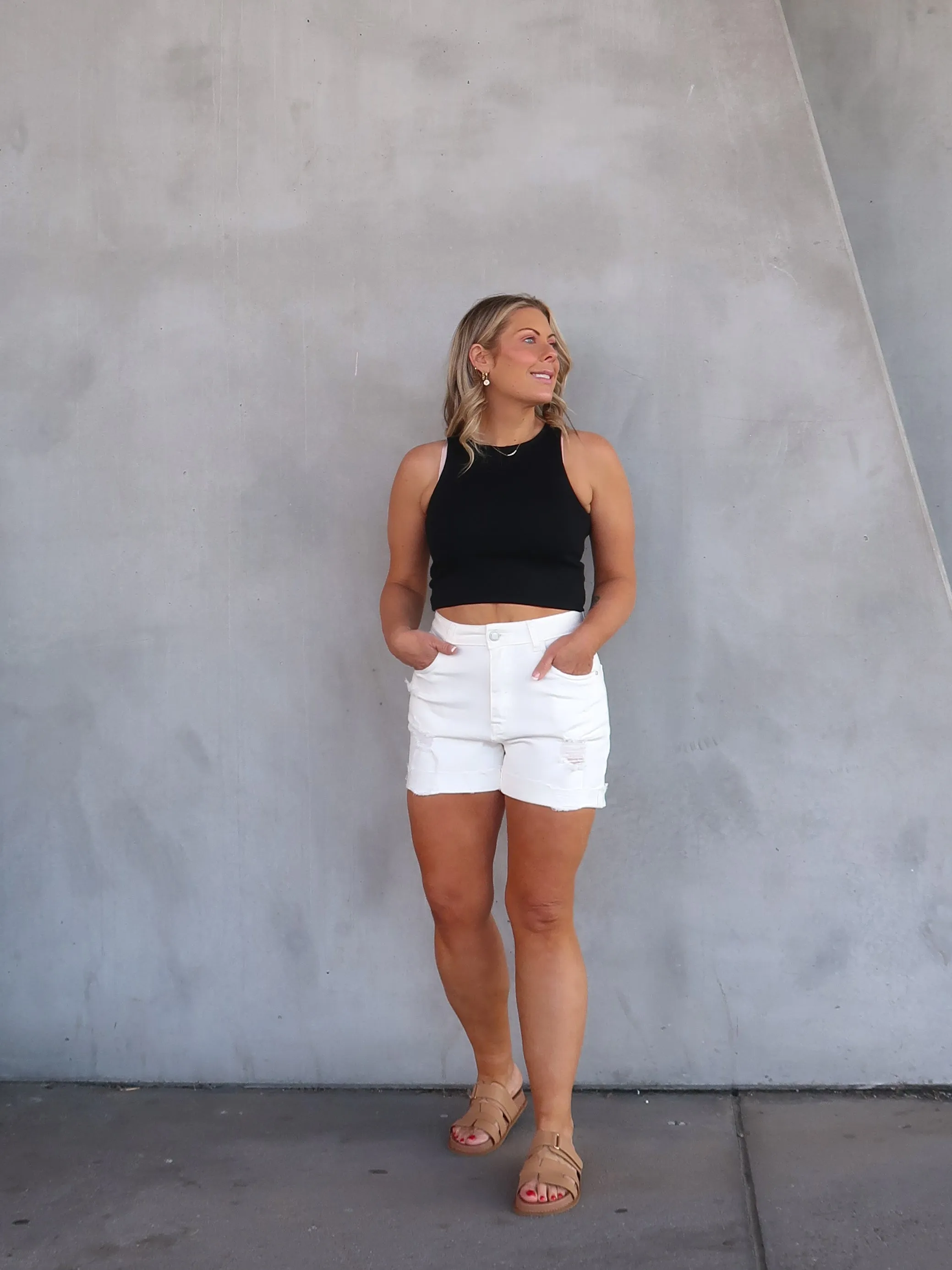 Issy Denim Shorts - Off White