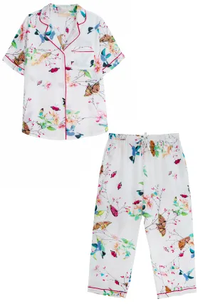 La Cera Plus Size Short Sleeve Garden Floral Pajamas