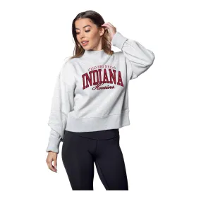 Ladies Indiana Hoosiers Hailey Vintage Ash Grey Crew Sweatshirt