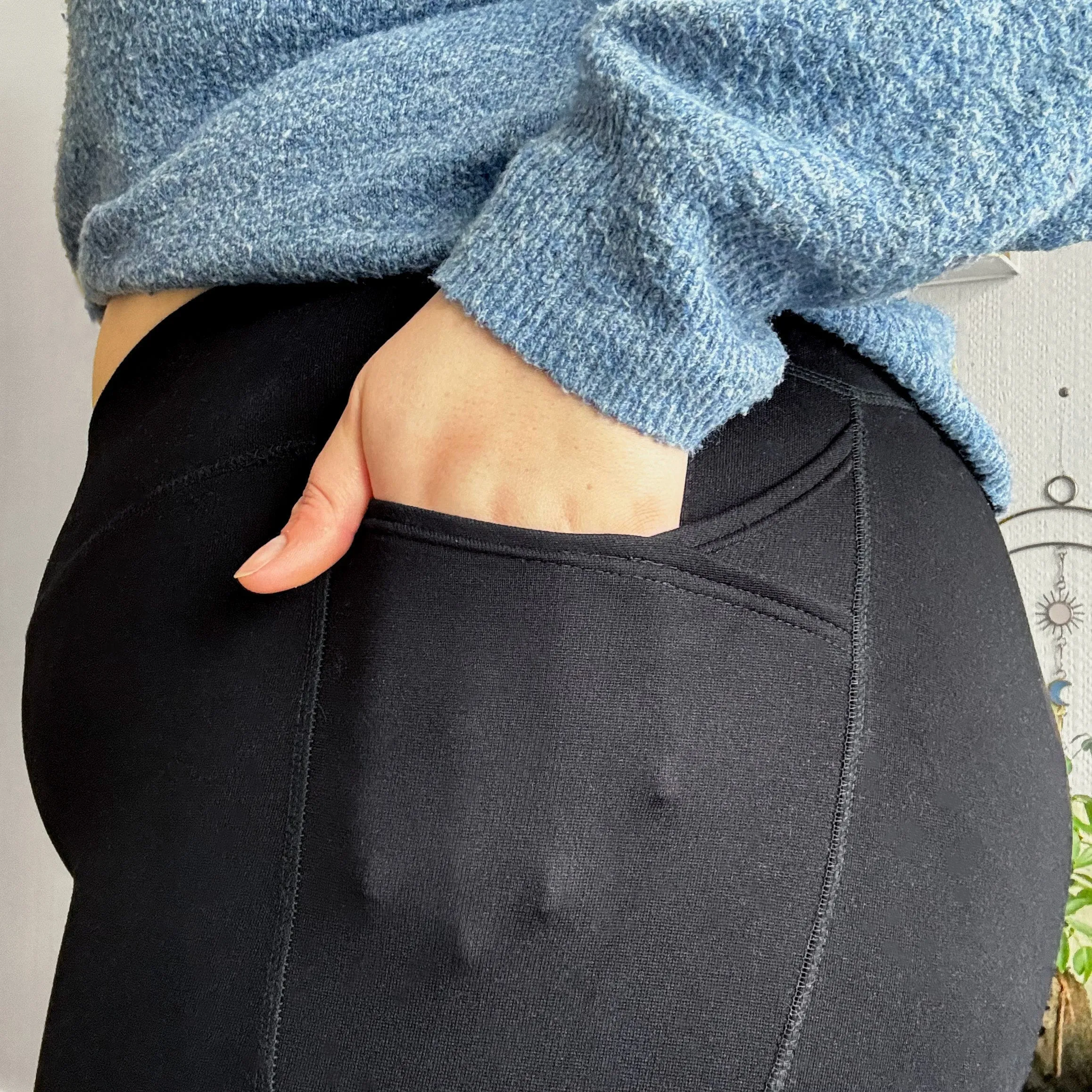 Lange squat-feste Leggings - Schwarz (V2)