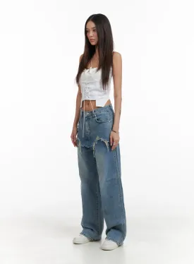 Layered Wide Leg Jeans CA430