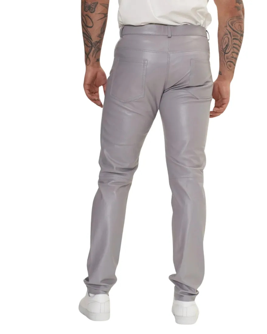 Light Grey Leather Pants