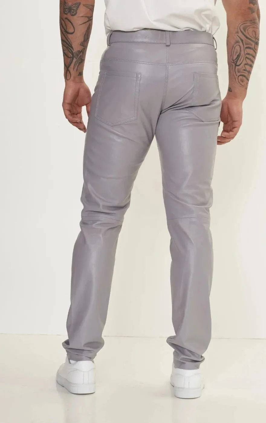 Light Grey Leather Pants