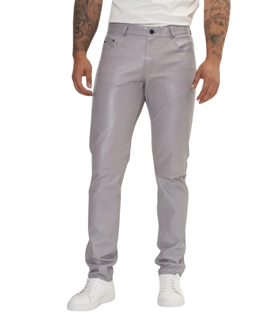 Light Grey Leather Pants