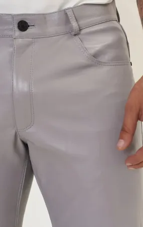 Light Grey Leather Pants