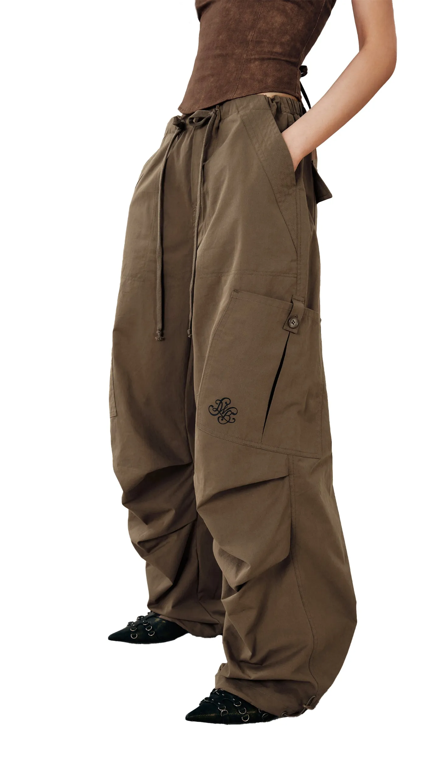 Loose Wide-leg Casual Paratrooper Pants