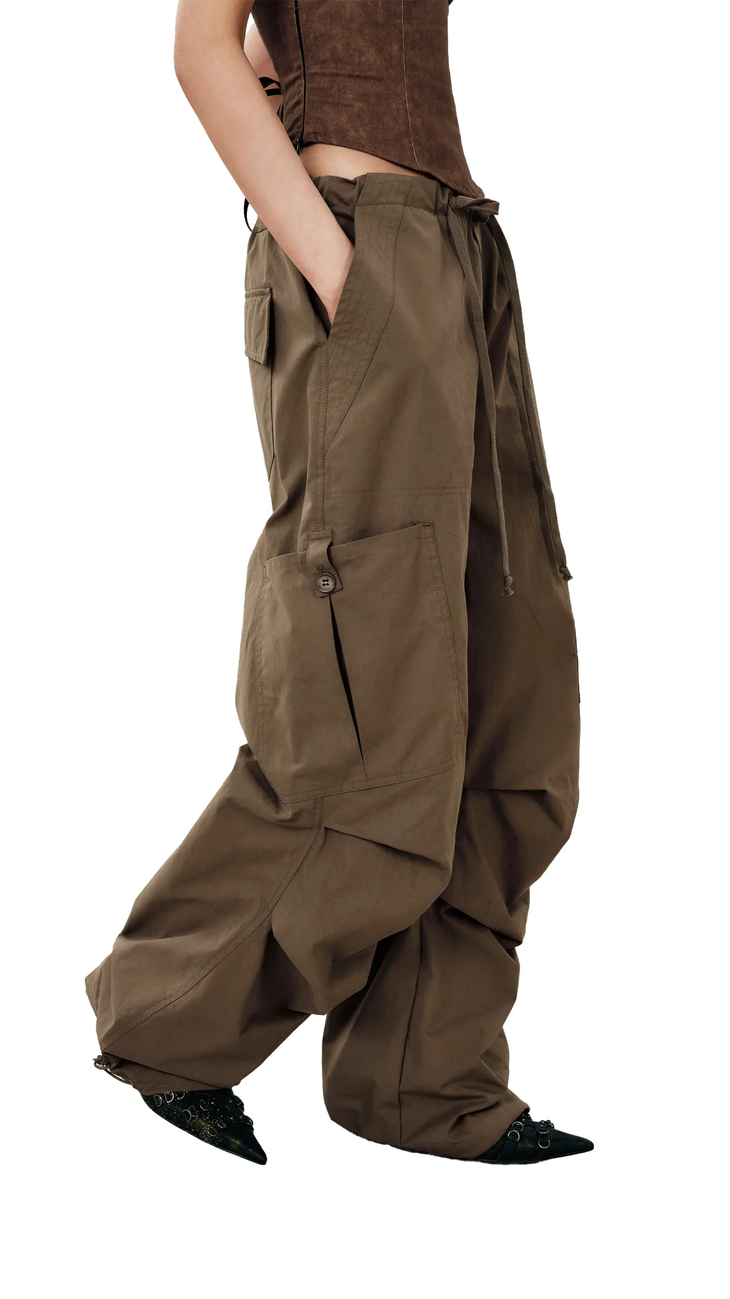 Loose Wide-leg Casual Paratrooper Pants