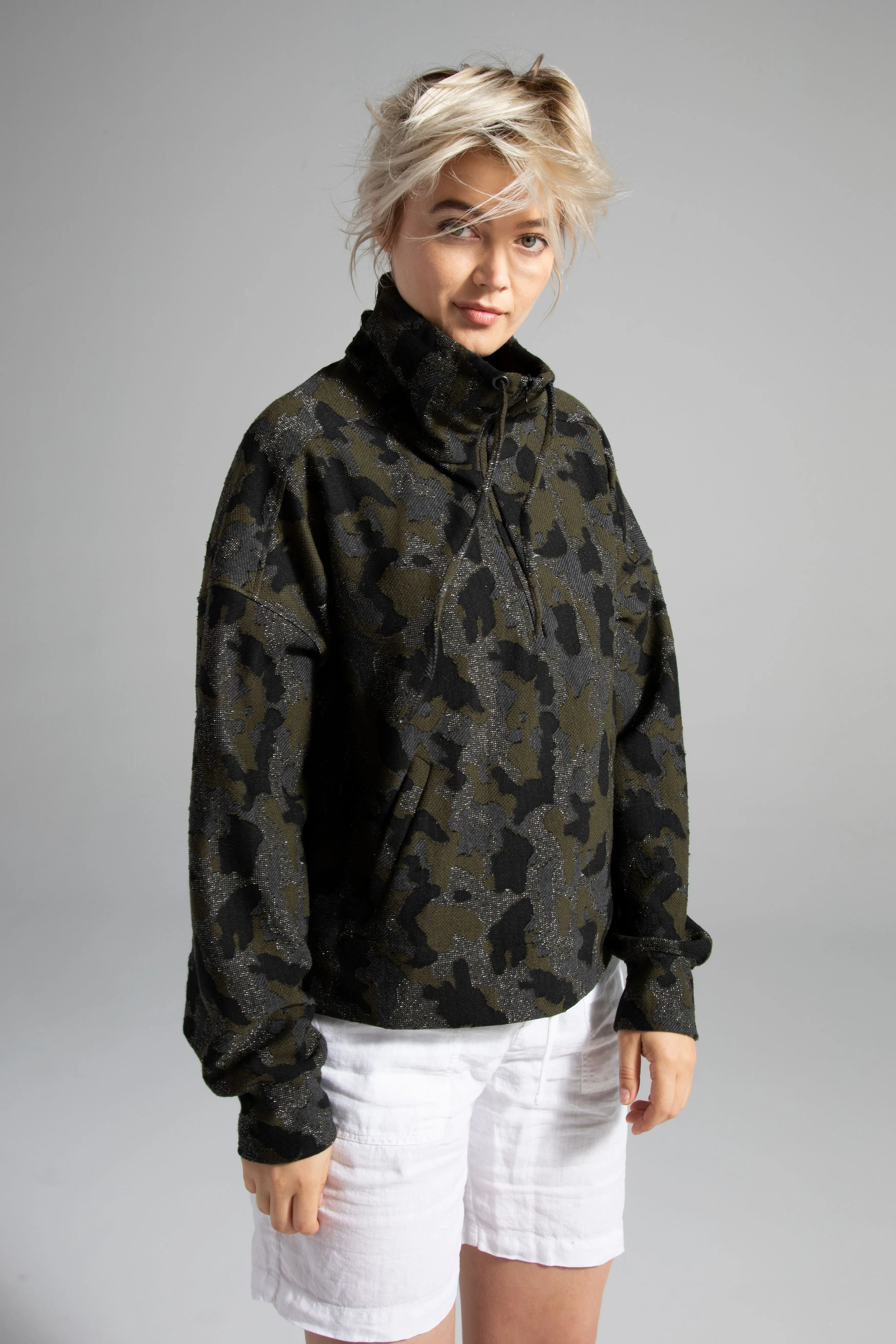 Maja Camo Funnel Neck