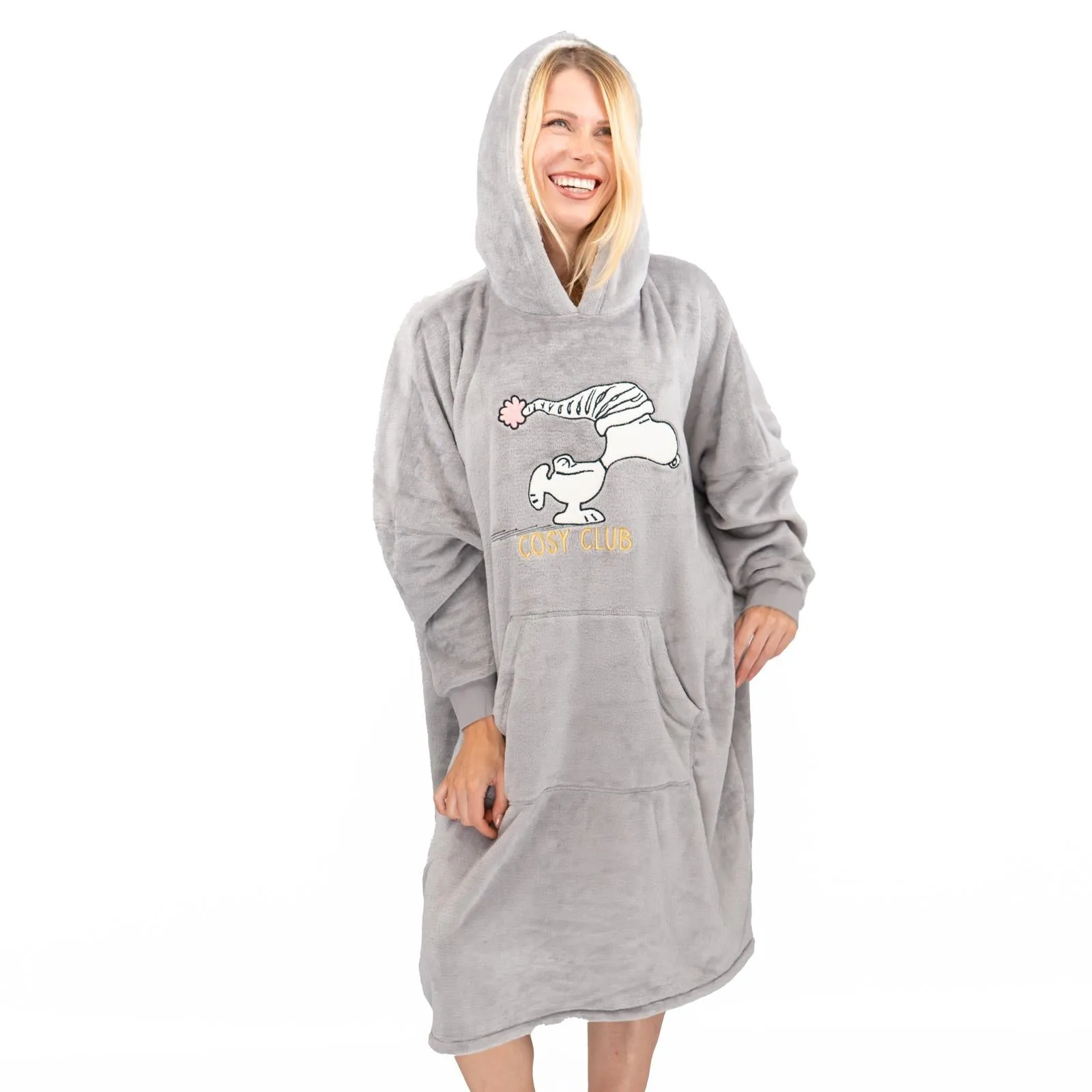 M&S Womens Oversized Hoodie Blanket Fleece Teen Snoopy Long Sleeves Pockets